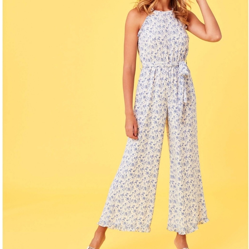 Cece Women's  Patterned Ruffle jumpsuit - Picture 2 of 7